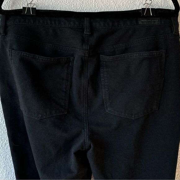 American Eagle Next Level Stretch Pants 16L Black Belt Loops Button Zipper Close - Picture 7 of 11